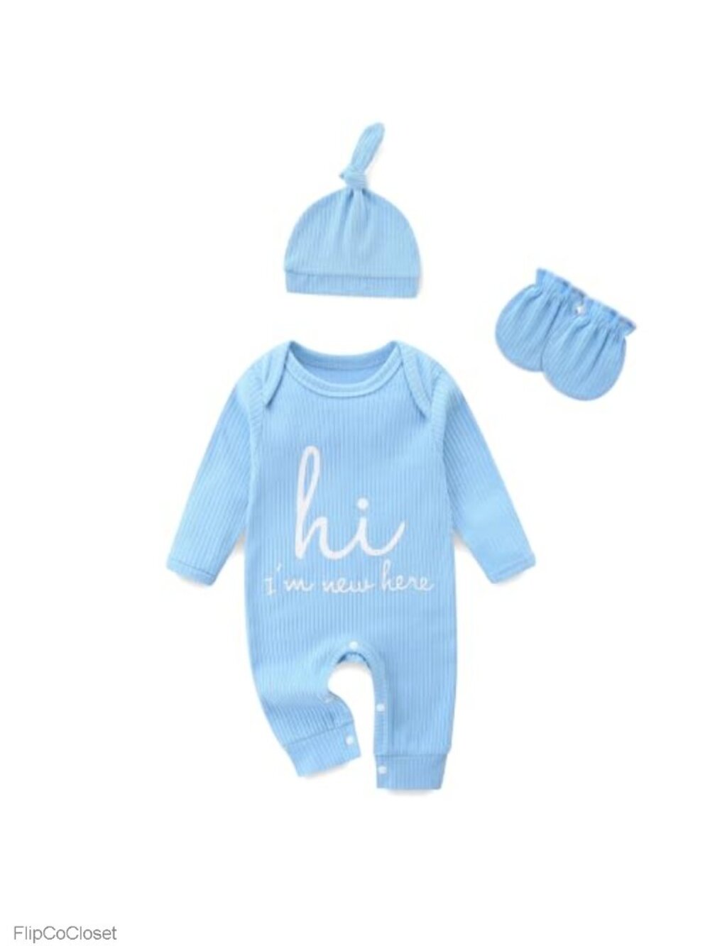 Newborn Romper Hi I'm New Here Long Sleeve Baby Coming Home Outfit Gift